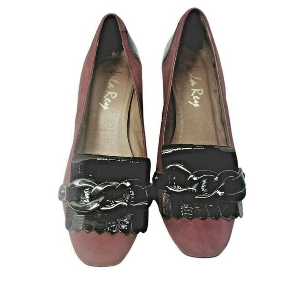 Womens GIKO Spain Suede/Patent Leather Block Heel 1930s inspired High Quality - Picture 2 of 8